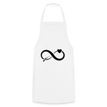Infinity Heart and Hunting - - Cooking Apron - white - Front - AI Model Male 185 dark (185cm)