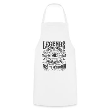 Vintage né en 1983 Legends Vintage Anniversaire - Tablier de cuisine - blanc - Devant - AI Model Male 185 dark (185cm)