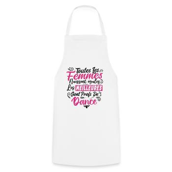 Prof Professeur Danse Métier Humour Cadeau - Tablier de cuisine - blanc - Devant - AI Model Male 185 dark (185cm)