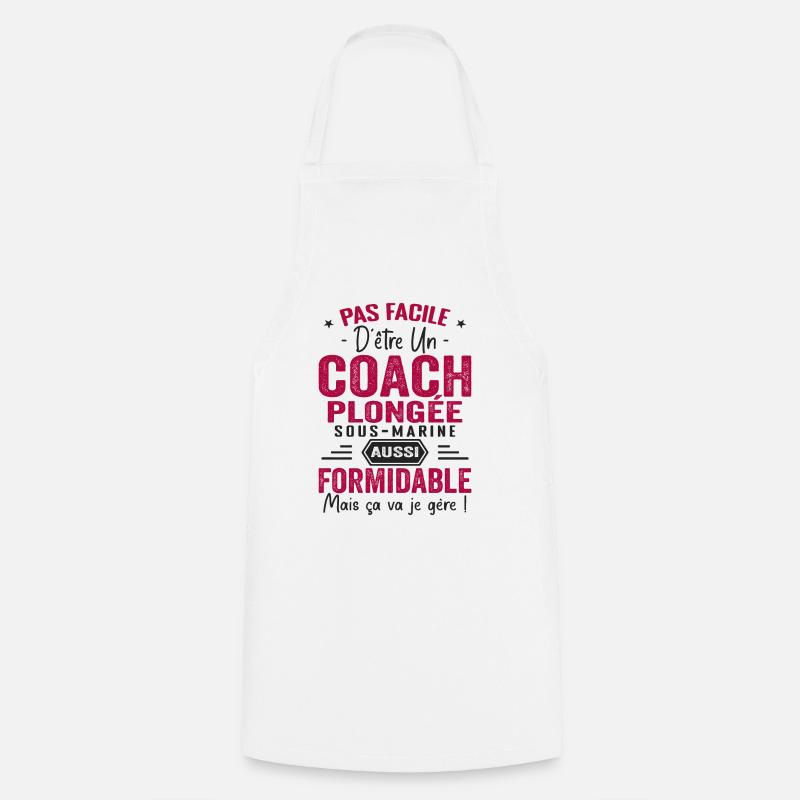 Coach Plongée Sous-marine Cadeau Moniteur Plongée - Tablier de cuisine - blanc