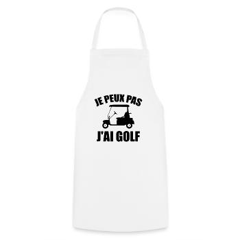 Je Peux Pas J'ai Golf - Tablier de cuisine - blanc - Devant - AI Model Male 185 dark (185cm)