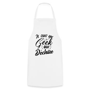 Je suis un geek qui déchire - Tablier de cuisine - blanc - Devant - AI Model Male 185 dark (185cm)