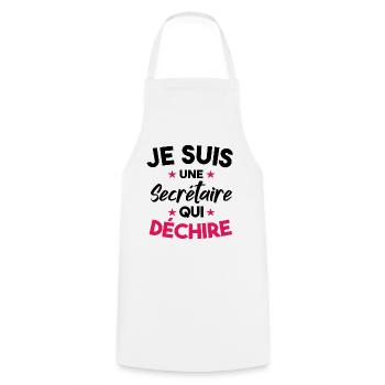 Je Suis Une Secrétaire Qui Déchire - Tablier de cuisine - blanc - Devant - AI Model Male 185 dark (185cm)