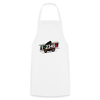 1N23456 Motorcycle Enthusiasts Gears Motorcyclist - Cooking Apron - white - Front - AI Model Male 185 dark (185cm)