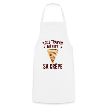 Every job deserves its pancake! Crepe Humor Gift - Cooking Apron - white - Front - AI Model Male 185 dark (185cm)
