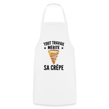 Every job deserves its pancake! Crepe Humor Gift - Cooking Apron - white - Front - AI Model Male 185 dark (185cm)