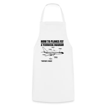 How Planes Fly Funny Aviation Engineer Pilot Airpl - Tablier de cuisine - blanc - Devant - AI Model Male 185 dark (185cm)
