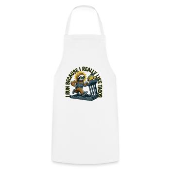 I Run Because i Really Like Tacos Sloth - Cooking Apron - white - Front - AI Model Male 185 dark (185cm)