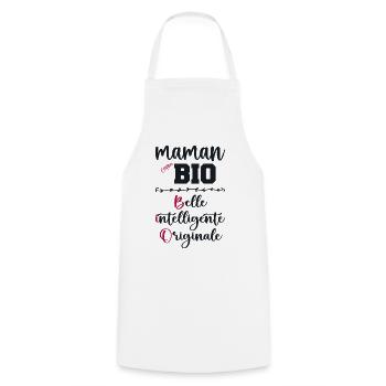 Cadeau maman personnalisé humour fête des mères - Tablier de cuisine - blanc - Devant - AI Model Male 185 dark (185cm)