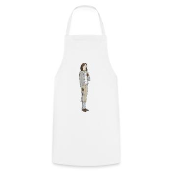 A noble dog - Cooking Apron - white - Front - AI Model Male 185 dark (185cm)