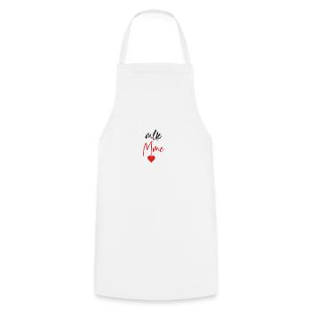 mlle Mme noir et rouge - Tablier de cuisine - blanc - Devant - AI Model Male 185 dark (185cm)