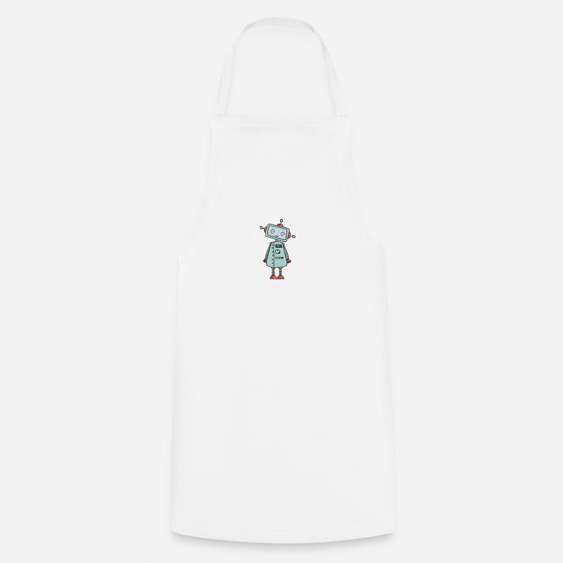Super cute robot - Cooking Apron - white