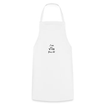 27 ans – Design d’anniversaire épuré - Tablier de cuisine - blanc - Devant - AI Model Male 185 dark (185cm)
