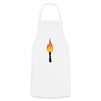 fackel nachtwanderung licht hell feuer flamme heis - Kochschürze - Weiß - Vorne - AI Model Male 185 dark (185cm)