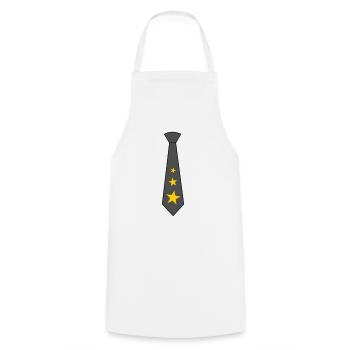 Cravate avec des étoiles - Tablier de cuisine - blanc - Devant - AI Model Male 185 dark (185cm)