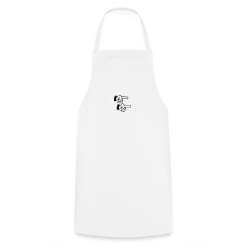 pointing finger / Zeigefinger (3c) - Cooking Apron - white - Front - AI Model Male 185 dark (185cm)