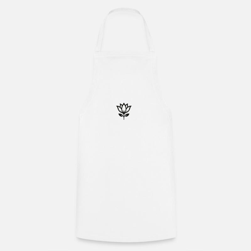 Minimalist Flower - Cooking Apron - white