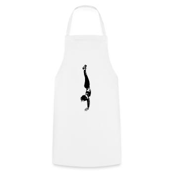 Frau im Handstand / Geschenkidee - Kochschürze - Weiß - Vorne - AI Model Male 185 dark (185cm)