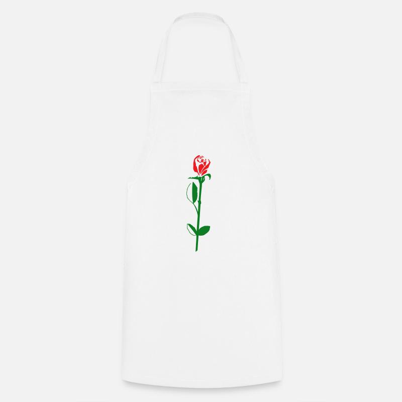fleur de rose - Tablier de cuisine - blanc