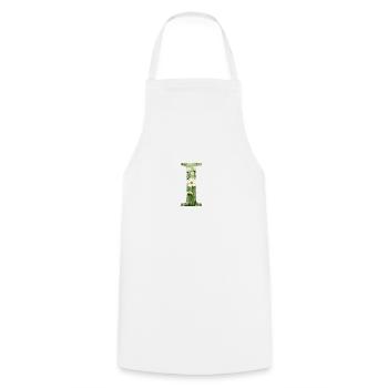 Letter I, Monogram, Floral Pattern - Cooking Apron - white - Front - AI Model Male 185 dark (185cm)