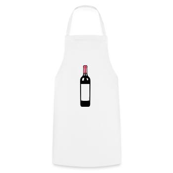 Rotwein-Flasche Weinflasche plonk - Kochschürze - Weiß - Vorne - AI Model Male 185 dark (185cm)