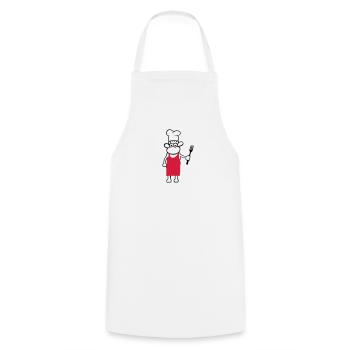 chef de cuisine - Tablier de cuisine - blanc - Devant - AI Model Male 185 dark (185cm)