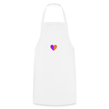 Two-tone heart purple-orange - Cooking Apron - white - Front - AI Model Male 185 dark (185cm)