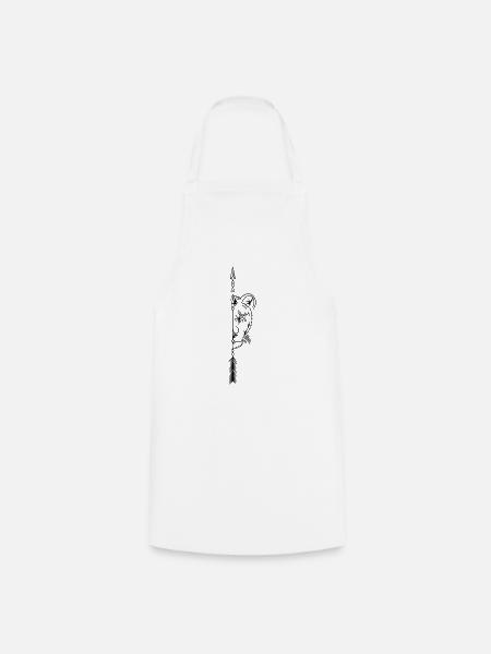 Löwin Partner Line Art - Minimalistisch - Kochschürze - Weiß