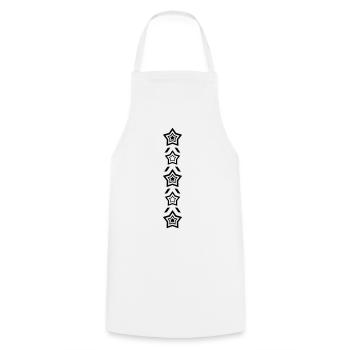 Rangée d’étoiles - Tablier de cuisine - blanc - Devant - AI Model Male 185 dark (185cm)