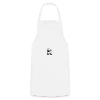 I was made to play with KNIFE & FIRE - Cooking Apron - white - Front - AI Model Male 185 dark (185cm)