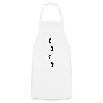 Footprints - Cooking Apron - white - Front - AI Model Male 185 dark (185cm)