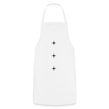 Drei Sterne – Minimal Star DesignSchlichtes Design - Kochschürze - Weiß - Vorne - AI Model Male 185 dark (185cm)