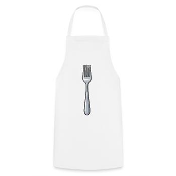 Gabel - Kochschürze - Weiß - Vorne - AI Model Male 185 dark (185cm)