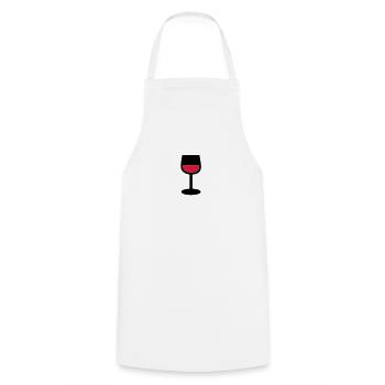 Wein Glas - Kochschürze - Weiß - Vorne - AI Model Male 185 dark (185cm)