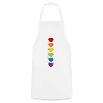 LGBTQIA+ CSD Herz Regenbogen Herzen Pride Month - Kochschürze - Weiß - Vorne - AI Model Male 185 dark (185cm)