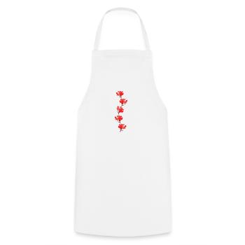 fleurs rouges - Tablier de cuisine - blanc - Devant - AI Model Male 185 dark (185cm)