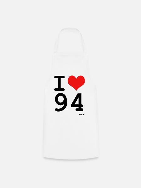 i love 94 Val de Marne - couleurs personnalisables - Tablier de cuisine - blanc