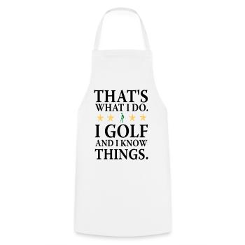 Ich do Golf - Cooking Apron - white - Front - AI Model Male 185 dark (185cm)