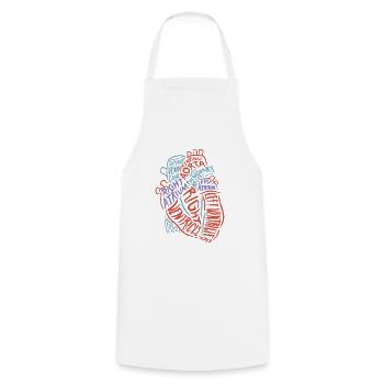 coeur anatomie biologie cadeau aorta battement du cœur - Tablier de cuisine - blanc - Devant - AI Model Male 185 dark (185cm)