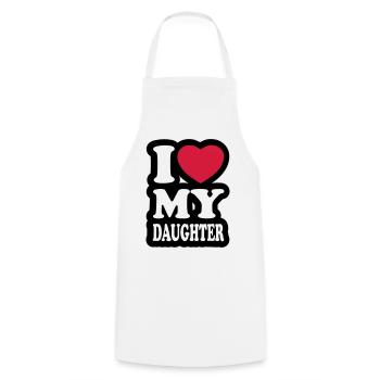 I love my daughter - J'aime ma fille - Tablier de cuisine - blanc - Devant - AI Model Male 185 dark (185cm)