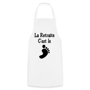 La Retraite c'est le pied - Tablier de cuisine - blanc - Devant - AI Model Male 185 dark (185cm)
