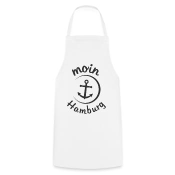 moin Hamburg Anker Symbol See Fische Stadtlogo - Kochschürze - Weiß - Vorne - AI Model Male 185 dark (185cm)