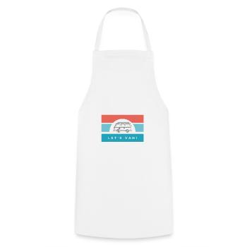 Van, travel, camping, bus - Cooking Apron - white - Front - AI Model Male 185 dark (185cm)