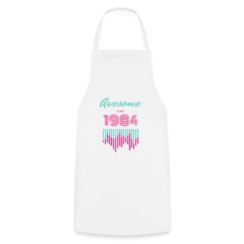 Awesome Since 1984 - Cooking Apron - white - Front - AI Model Male 185 dark (185cm)