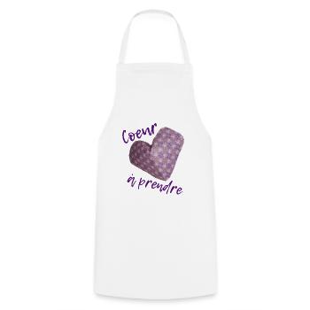 Heart to take - Cooking Apron - white - Front - AI Model Male 185 dark (185cm)