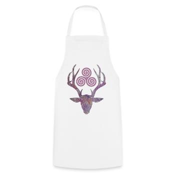 hirschkopf e 236 with triskele - Cooking Apron - white - Front - AI Model Male 185 dark (185cm)