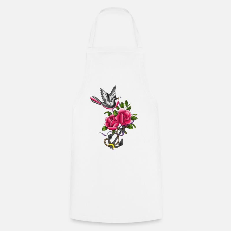 Bird tatoo - Cooking Apron - white