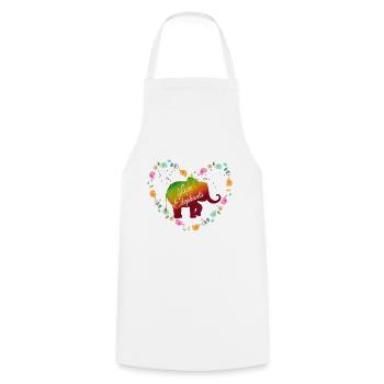 Regenbogen Elefanten Herzdesign - Kochschürze - Weiß - Vorne - AI Model Male 185 dark (185cm)
