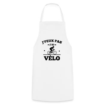 J peux Pas j ai vélo - Tablier de cuisine - blanc - Devant - AI Model Male 185 dark (185cm)