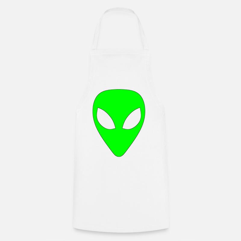 Alien - Hellgrün - Kochschürze - Weiß